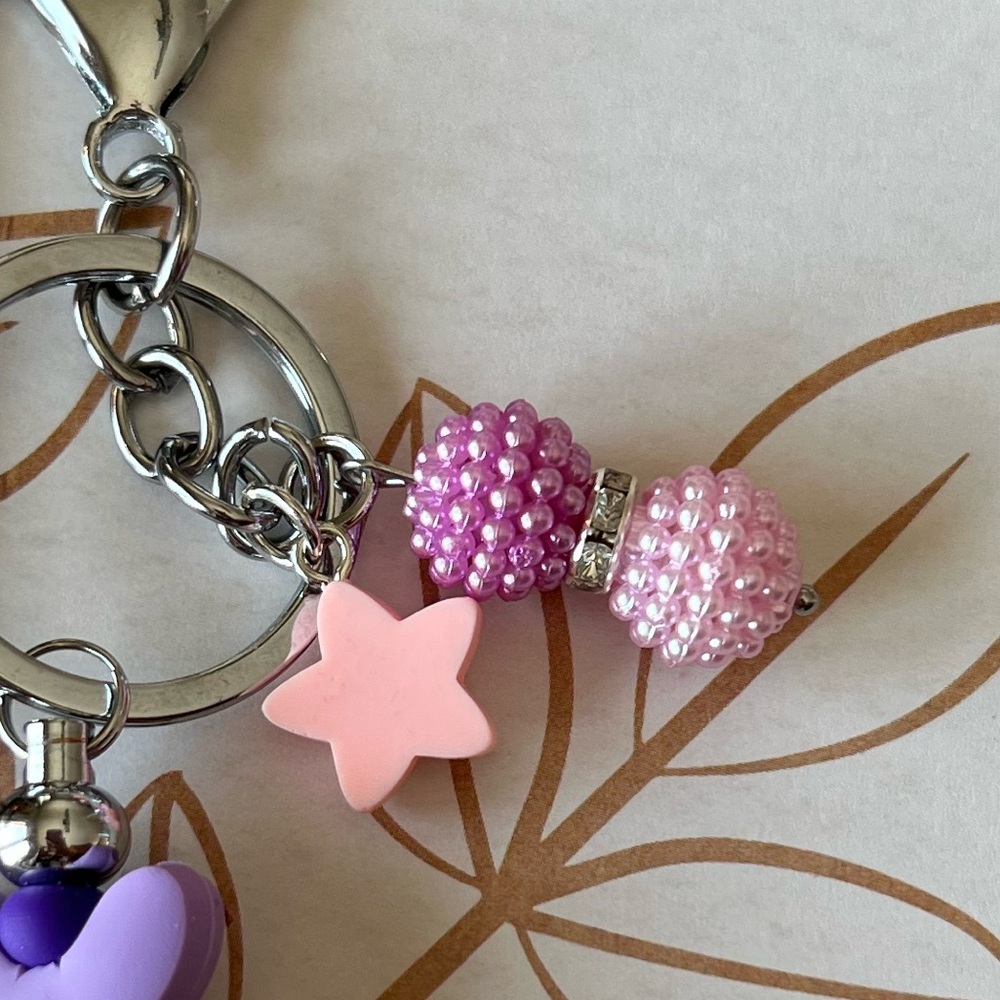 PEEPS Bunny Beaded Keychain / Purse Charm - Handmade - Picture 9 of 10